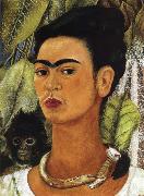 Frida Kahlo The Portrait of monkey and i oil painting